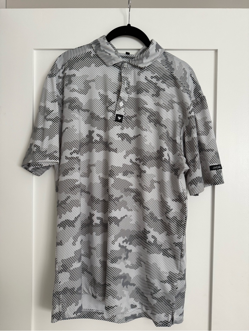 Bad birdie Men's Gray Camo Short-Sleeve Polo Shirt